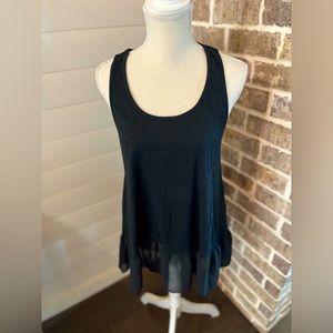 Umgee Black Ruffle Tank